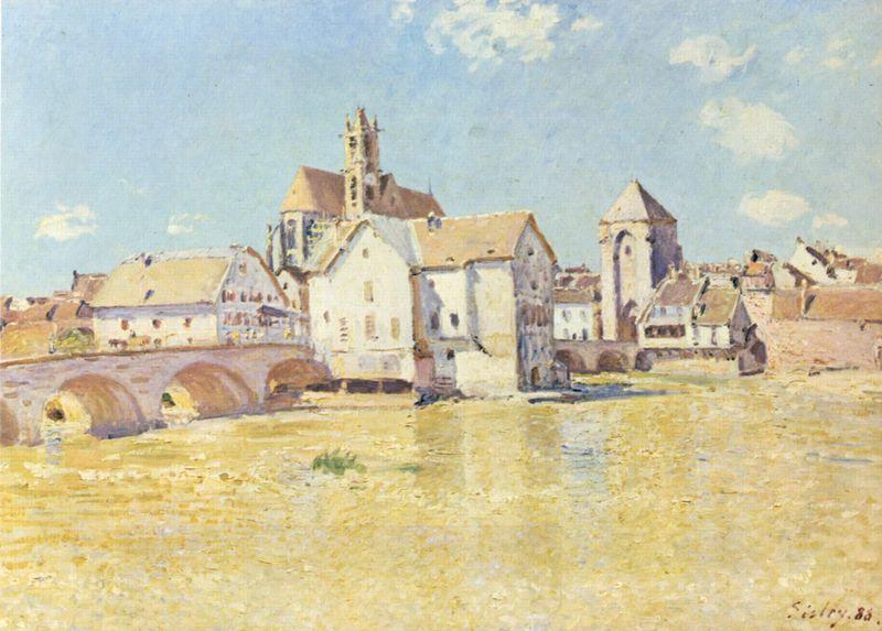 Alfred Sisley Brucke von Moret in der Morgensonne oil painting picture